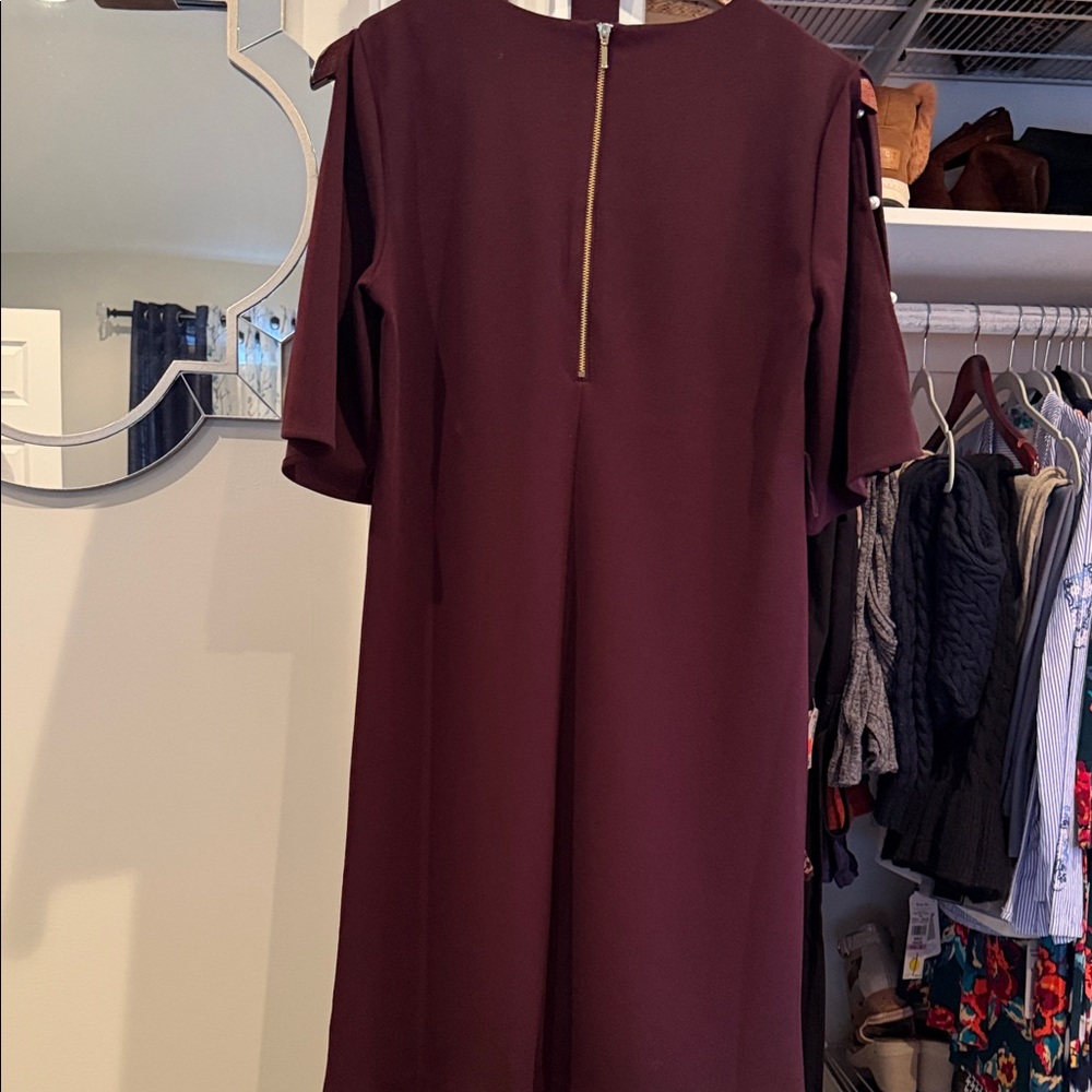 Roz & Ali Deep Burgundy Long Sleeve Dress - Picture 3 of 4